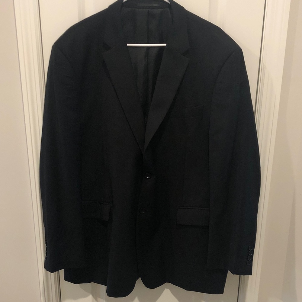 Mantoni Milan Italy Men's Black Super Fine 100% Virgin Wool Sz 48 Suit Blazer